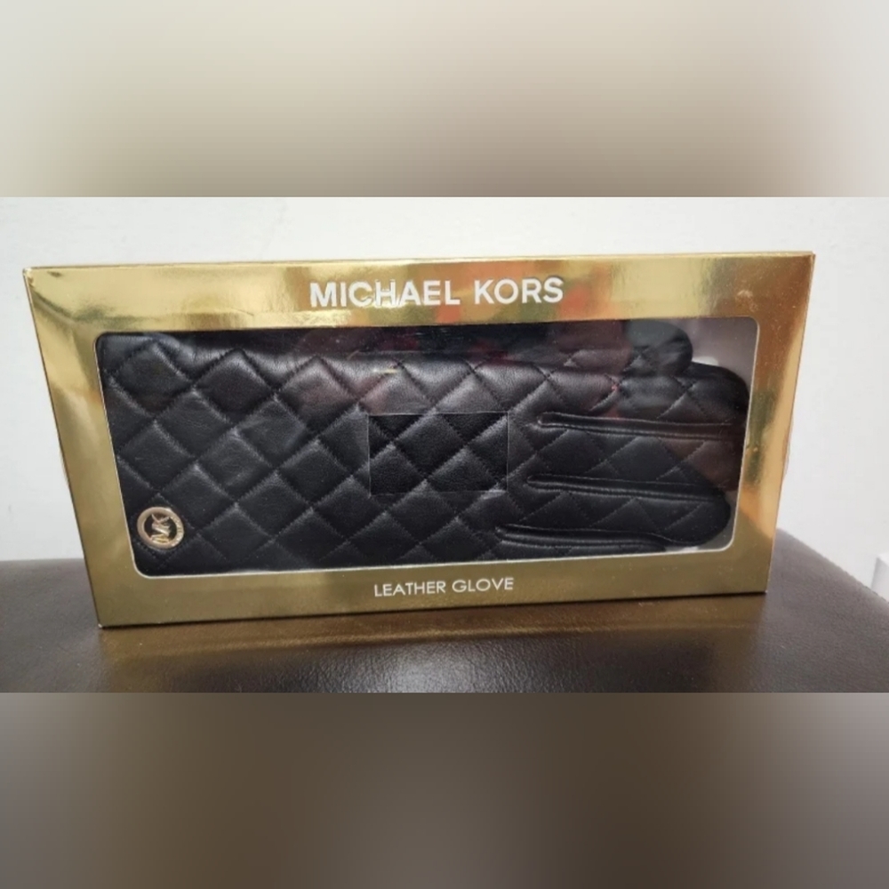 MICHAEL MICHAEL KORS II 100% BlackNWTLeather Gloves. Sz. M